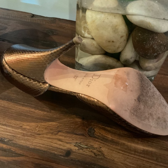Christian Dior Vintage Copped Python D’Orsay Pumps Size 37 - Picture 10 of 10